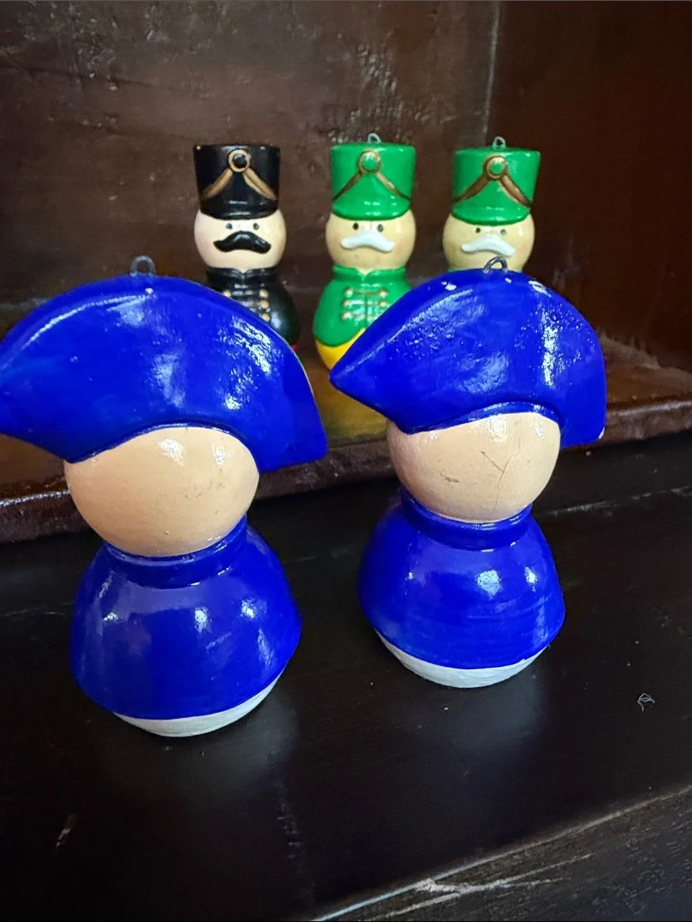 Various Vintage Holiday Wooden Captains Set of 5 made in Korea